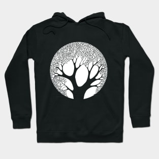 black and white tree design Hoodie